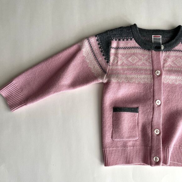 Marius‎ Nordic 100% Merino Wool Baby Girl Cardigan Sweater Fair Isle 9-12 Months - Picture 3 of 8